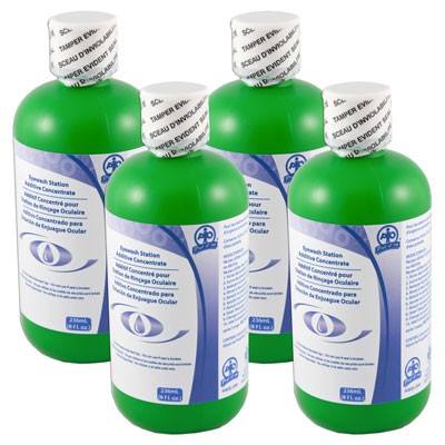 Portable Eye Wash Preservative Solution, 4-Pk, 8 oz capacity - Emergency Showers & Eyewash