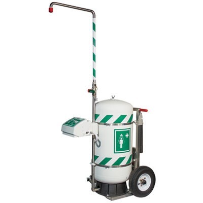 Mobile Safety Eyewash/Shower Station, 30 gallon, stainless steel - Emergency Showers & Eyewash