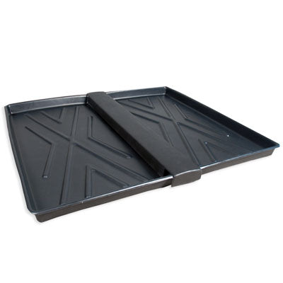 Rack Containment Tray, 48x44in 2-Tray System, 16-Gal Capacity, Black Poly - Spill Containment Trays