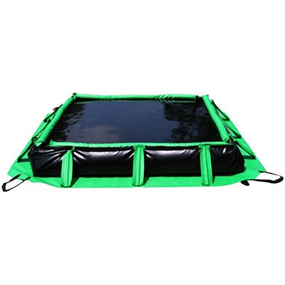 Self-Rising Walls Containment Berm 15x40 PVC, black, 22 oz capacity - Spill Containment Berms