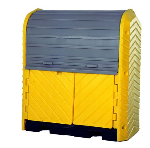 2-Drum Outdoor Drum Storage no drain plug, 66 gallon capacity