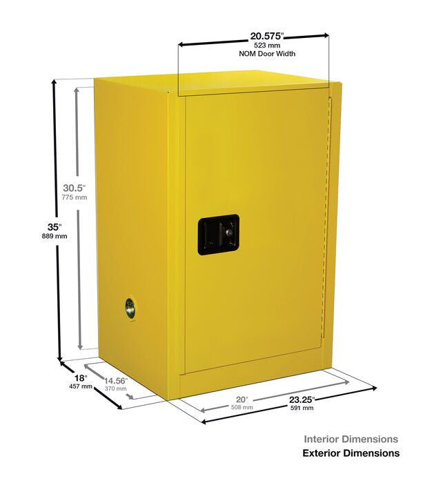 12-Gal Acid/Corrosive Blue Metal Safety Cabinet, Manual Close - manufacturer product image 2