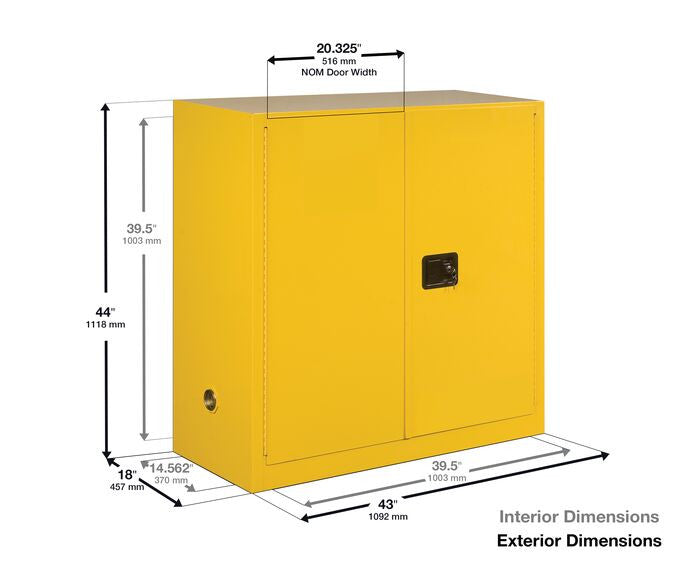 30-Gal Acid/Corrosive Blue Metal Safety Cabinet, Manual Close - manufacturer product image 3