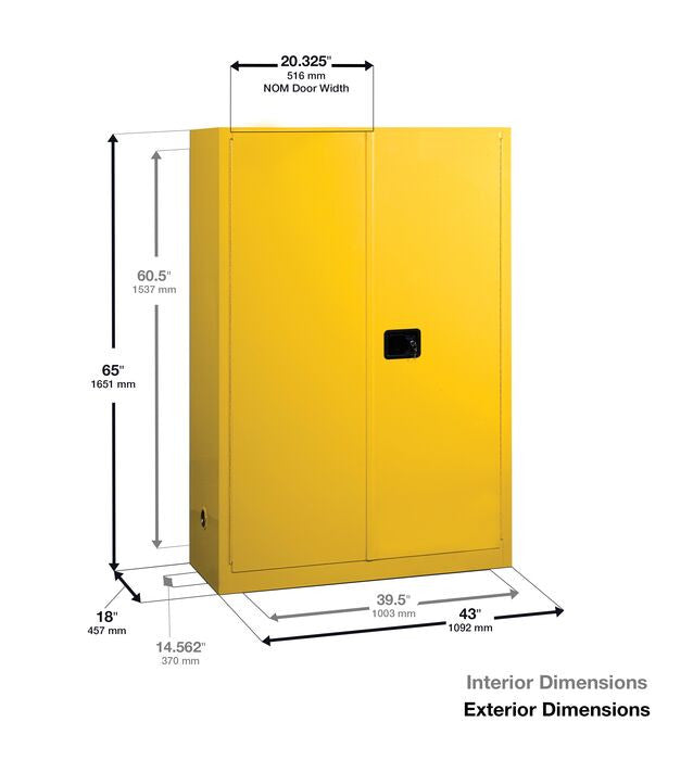 60-Gal Paint & Ink Manual Close Red Safety Cabinet - manufacturer product image 2
