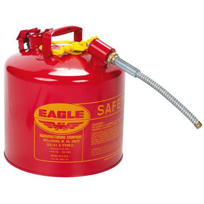 5 Gallon Type II Safety Can - 5/8" Spout, Red - Safety Cans