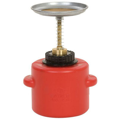 1-Quart Plunger Can, Red Poly. 5.25" Dia. x 9.75"H - Safety Cans