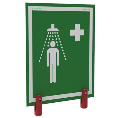 Emergency Shower Station Sign, Plastic Brackets
