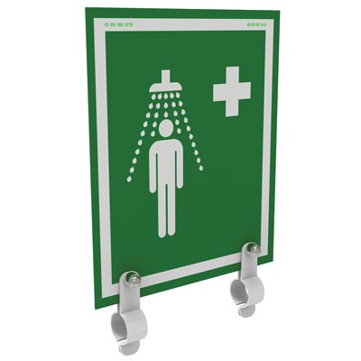 Emergency Shower Station Sign, Steel Brackets