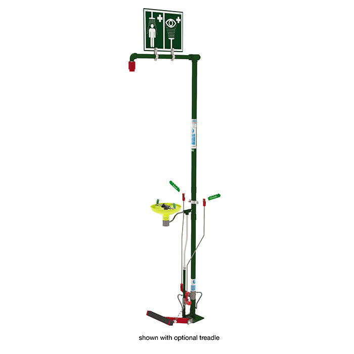 Floor Mount Self-Draining Shower/Eyewash - Galvanized Pipe, Open ABS Bowl - manufacturer product image 1