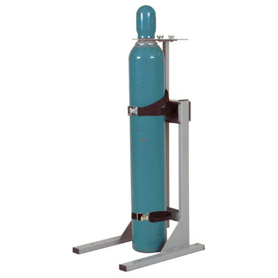 Mobile/Floor Mount Single Gas Cylinder Stand, steel - Gas Cylinder Storage