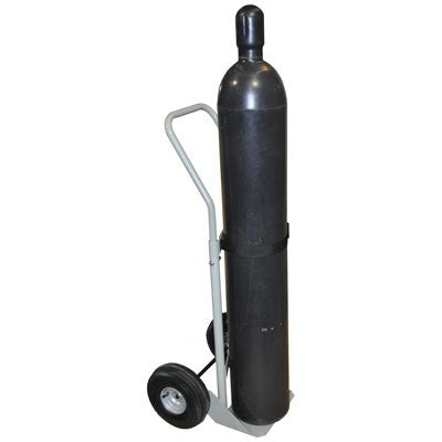 Single Gas Cylinder Hand Truck, 10.5in Pneumatic Wheels, steel - Gas Cylinder Storage
