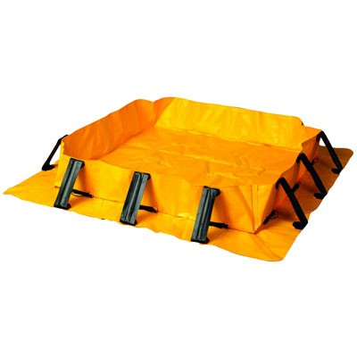 8 Inch Wall Berm with Snap-Up Supports 8ft x 8ft x 8in, yellow, 320 gallon capacity - Spill Containment Pallets