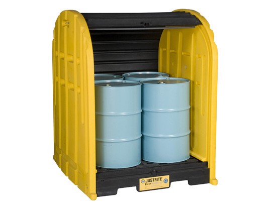 4-Drum Outdoor Drum Storage, No Drain Plug, 79 gallon capacity