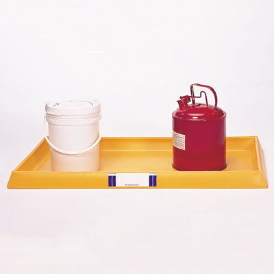 Spill Tray No Grate, Yellow, 54in, 16.5-Gal Capacity - Spill Containment Trays