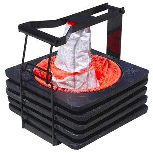 Five 28" Spring Traffic Cones & Tote, and, with reflective collars - Traffic Safety Supplies