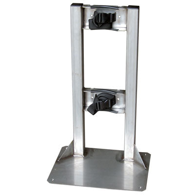 Floor Mount Single Gas Cylinder Stand, Stainless Steel - Gas Cylinder Storage