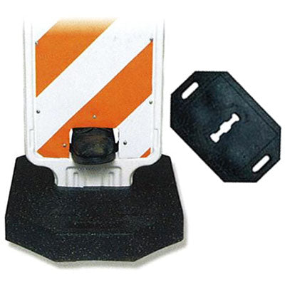 Step-N-Lock Vertical Panel Barricade 43lb Base Only, rubber - Traffic Safety Supplies