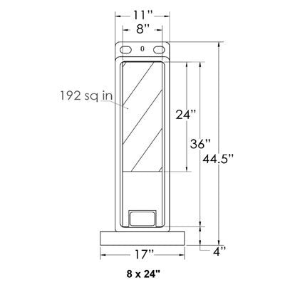 Step-N-Lock Vertical Barricade Panel, 8x24" sheeting, NO BASE, polyethylene - Traffic Safety Supplies