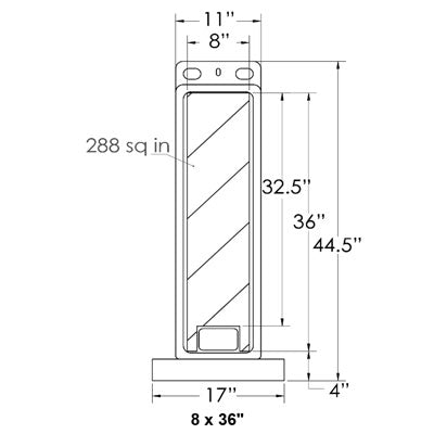 Step-N-Lock Vertical Barricade Panel, 8x36" sheeting, NO BASE, polyethylene - Traffic Safety Supplies