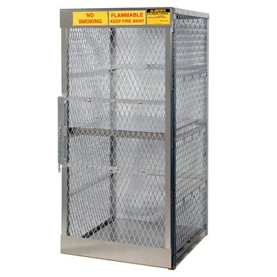 Storage Locker Cabinet, 8 Vertical LPG Cylinders, aluminum