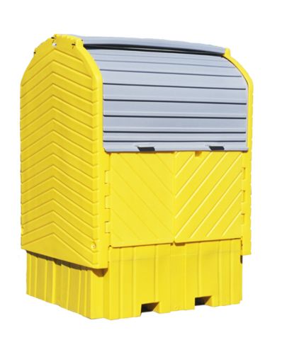IBC Outdoors Spill Pallet, 1-Tote Enclosed Polyethylene Platform w/Drain Plug - Spill Containment