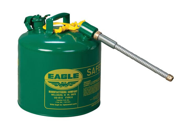 5 Gallon Type II Safety Can - 7/8" Spout, Green - manufacturer product image 1