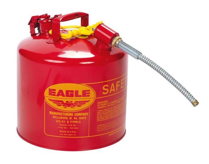 5 Gallon Type II Safety Can - 5/8" Spout, Red - manufacturer product image 1