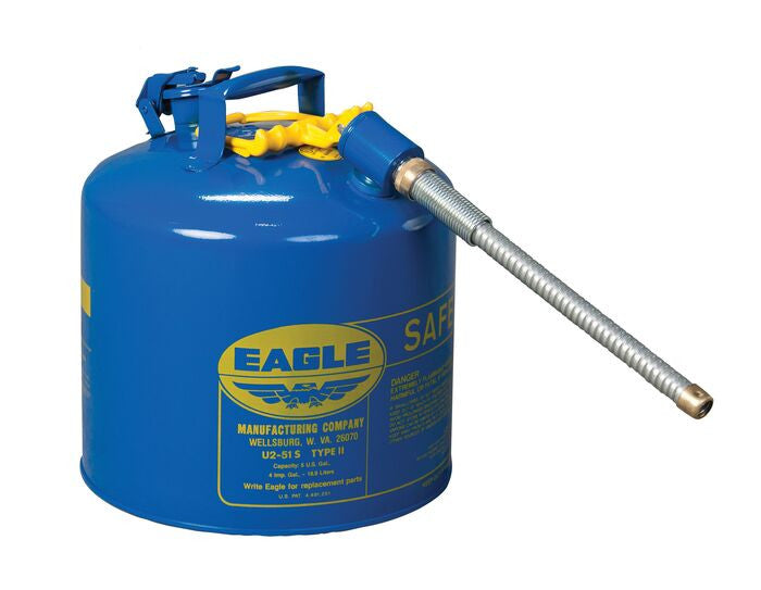 5 Gallon Type II Safety Can - 5/8" Spout, Blue - manufacturer product image 1