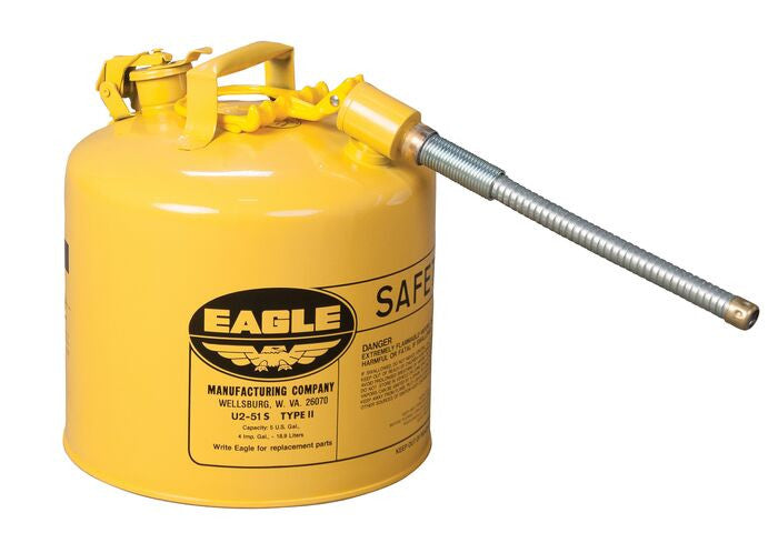 5 Gallon Type II Safety Can - 5/8" Spout, Yellow - manufacturer product image 1