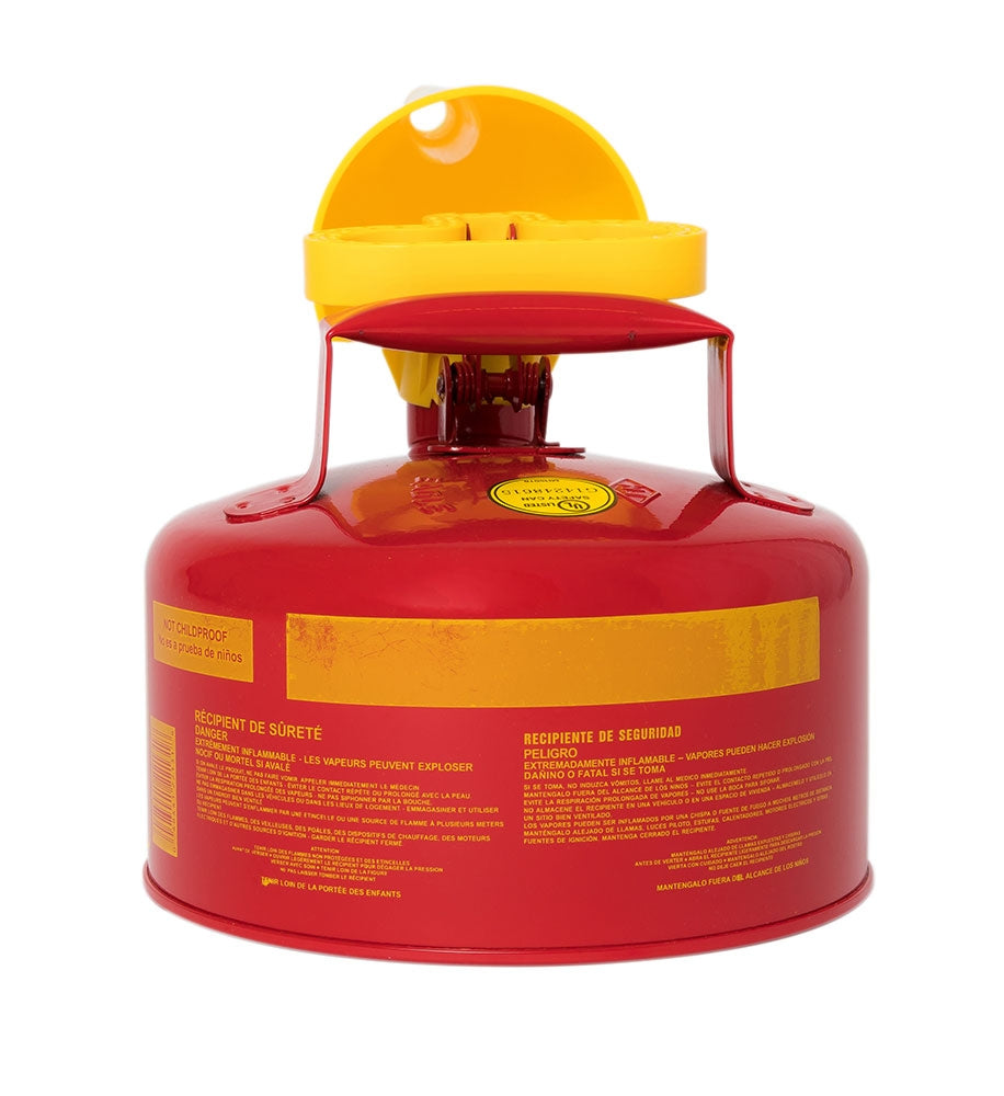 1-Gal Eagle Safety Gas Can for Flammables WITH Funnel, Red - manufacturer product image 2