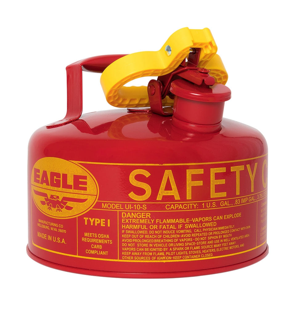 1-Gal Eagle Safety Gas Can for Flammables. NO Funnel, Red - manufacturer product image 2
