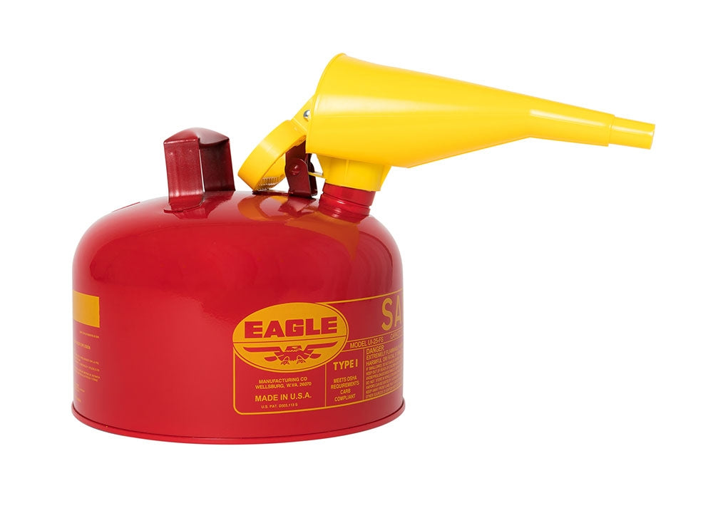 2.5-Gal Eagle Safety Gas Can for Flammables WITH Funnel, Red - manufacturer product image 2