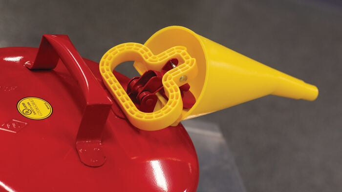 5-Gal Eagle Safety Gas Can for Flammables WITH Funnel, Red - manufacturer product image 3