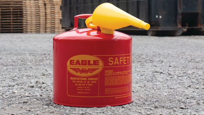 5-Gal Eagle Safety Gas Can for Flammables WITH Funnel, Red - manufacturer product image 4