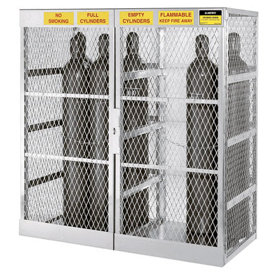 Storage Locker Cabinet, 20 Vertical Gas Cylinders, aluminum