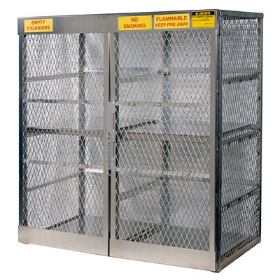 Storage Locker Cabinet, 16 Vertical LPG Cylinders, aluminum, 8 gal capacity