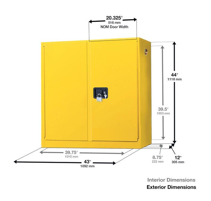 24-Gal Wall-Mount Self-Closing Yellow Fire Cabinet - manufacturer product image 3