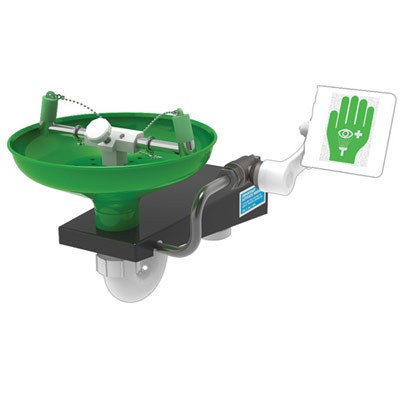 Wall Mount Eye Wash - Open Stainless Steel Bowl (Powder Coated) - Emergency Showers & Eyewash