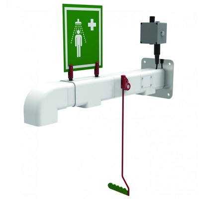 Freeze Protected Wall Mount Drench Shower, Stainless Steel Pipe, 120V - Emergency Showers & Eyewash