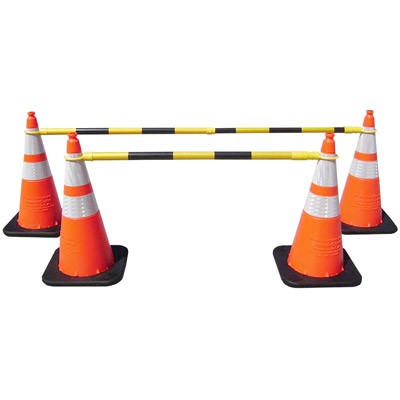 Traffic Cone & Delineator Yellow/Black Telescoping Bar, plastic - Traffic Safety Supplies